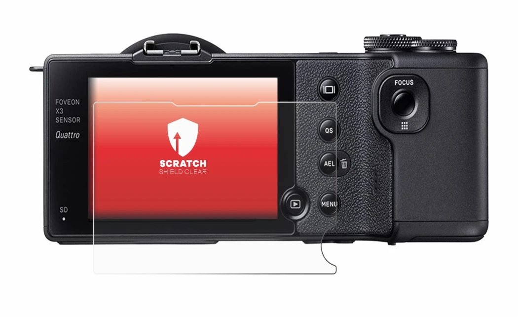 Imagen del dispositivo Sigma dp2 Quattro con una amplia variedad de protectores de pantalla.