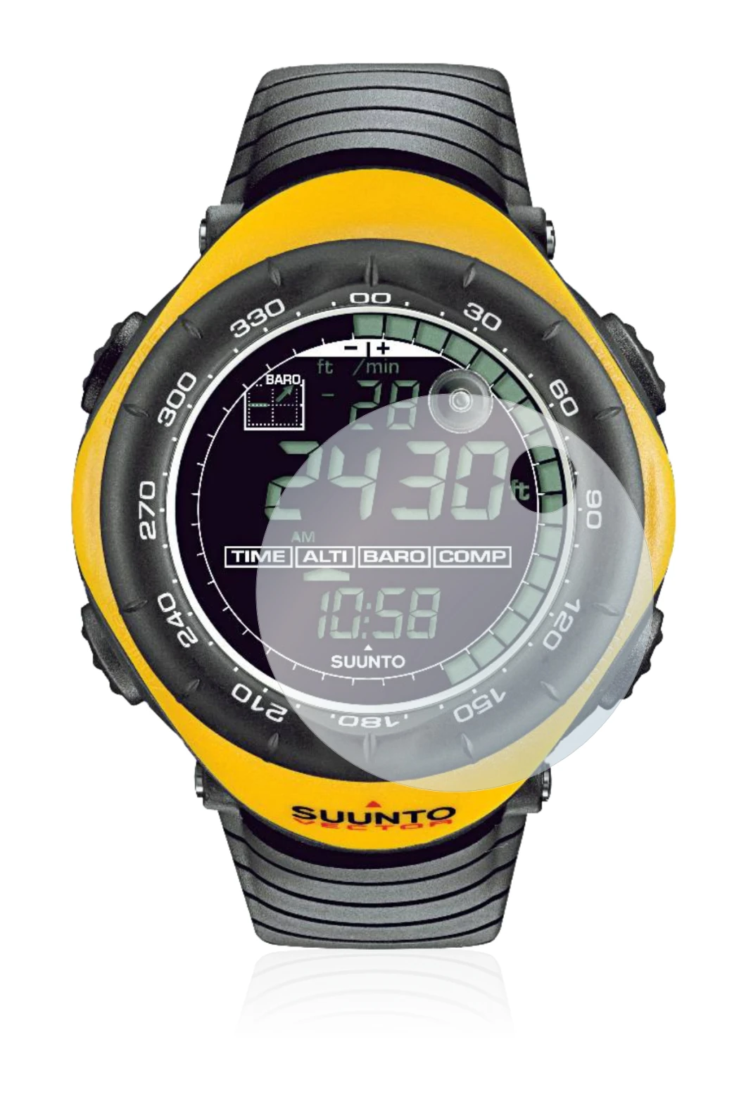 Imagen del dispositivo Suunto Vector Yellow con una amplia variedad de protectores de pantalla.