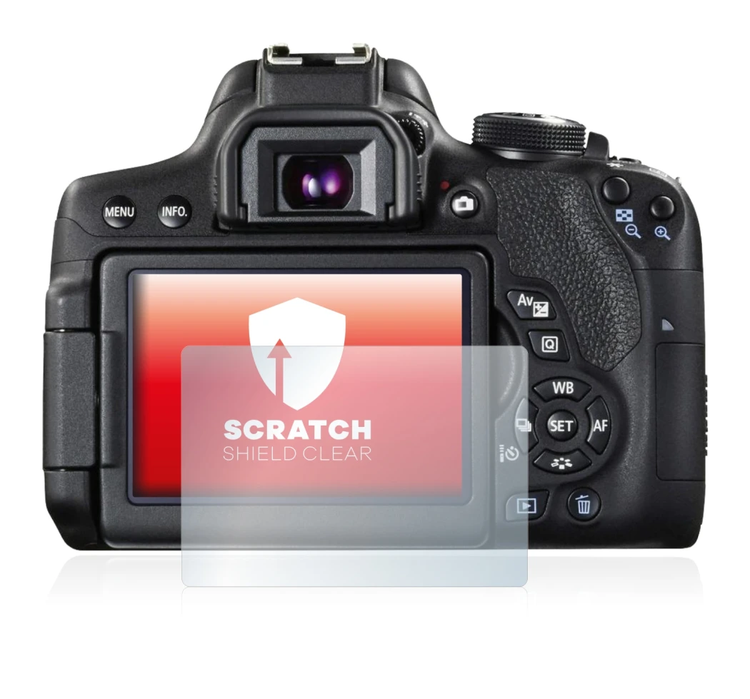 Imagen del dispositivo Canon EOS 750D con una amplia variedad de protectores de pantalla.