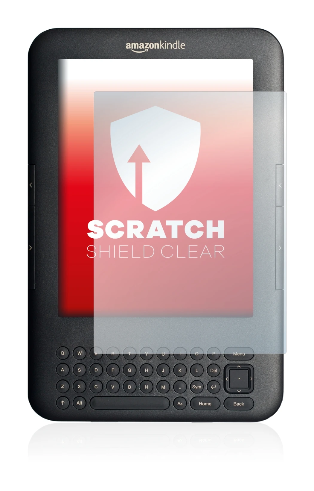 Imagen del dispositivo Amazon Kindle 3 con una amplia variedad de protectores de pantalla.