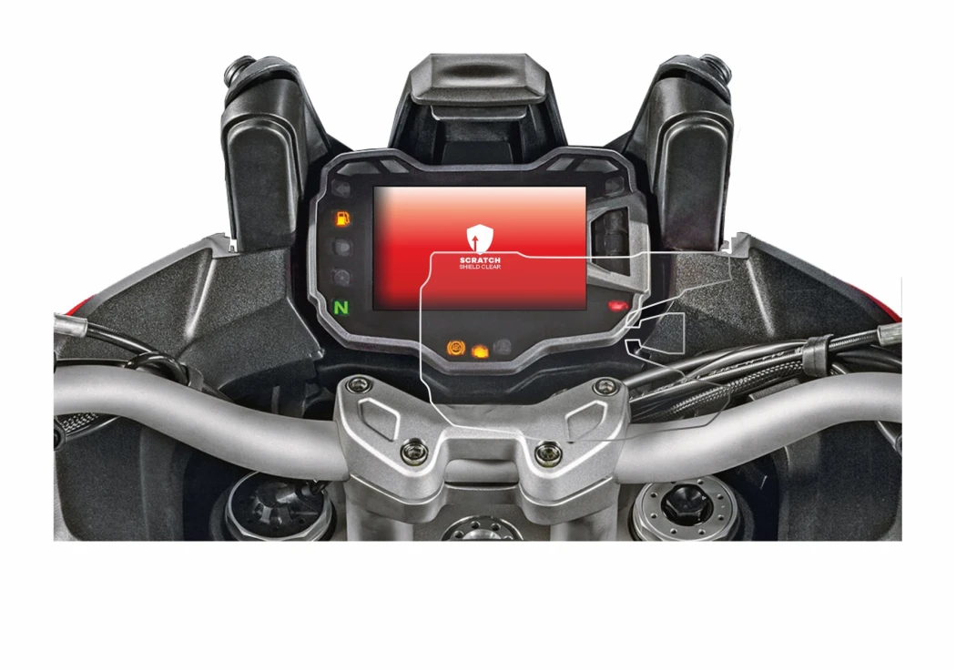 Imagen del dispositivo Ducati Multistrada 1200 2015+ Pantalla del velocímetro con una amplia variedad de protectores de pantal