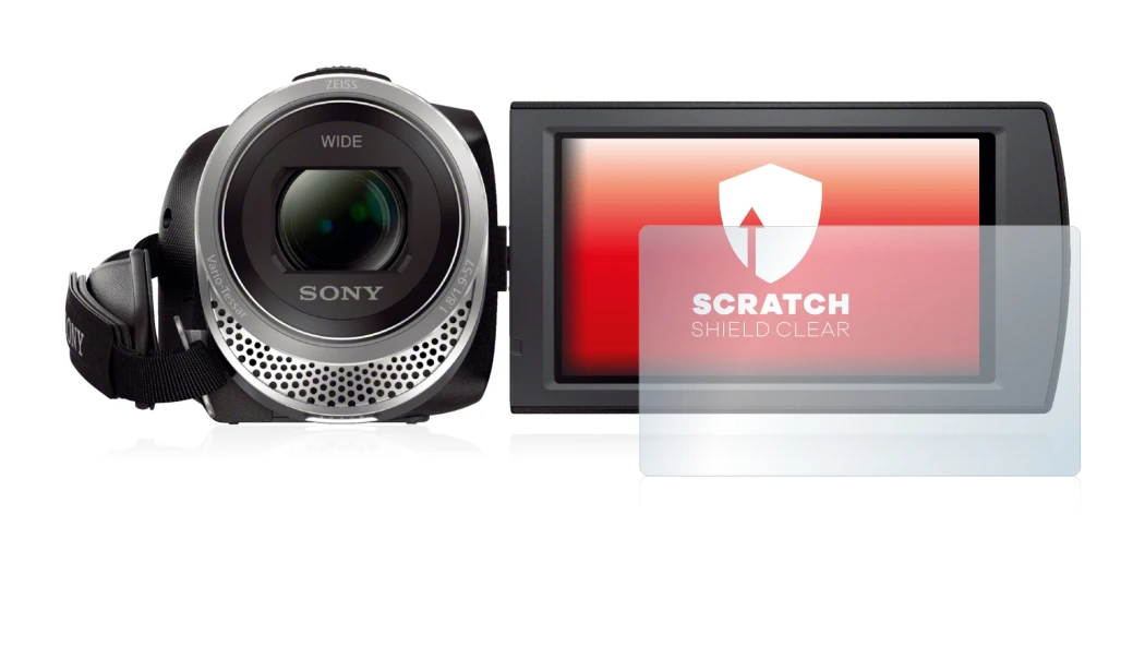 Imagen del dispositivo Sony FDR-AX53 con una amplia variedad de protectores de pantalla.