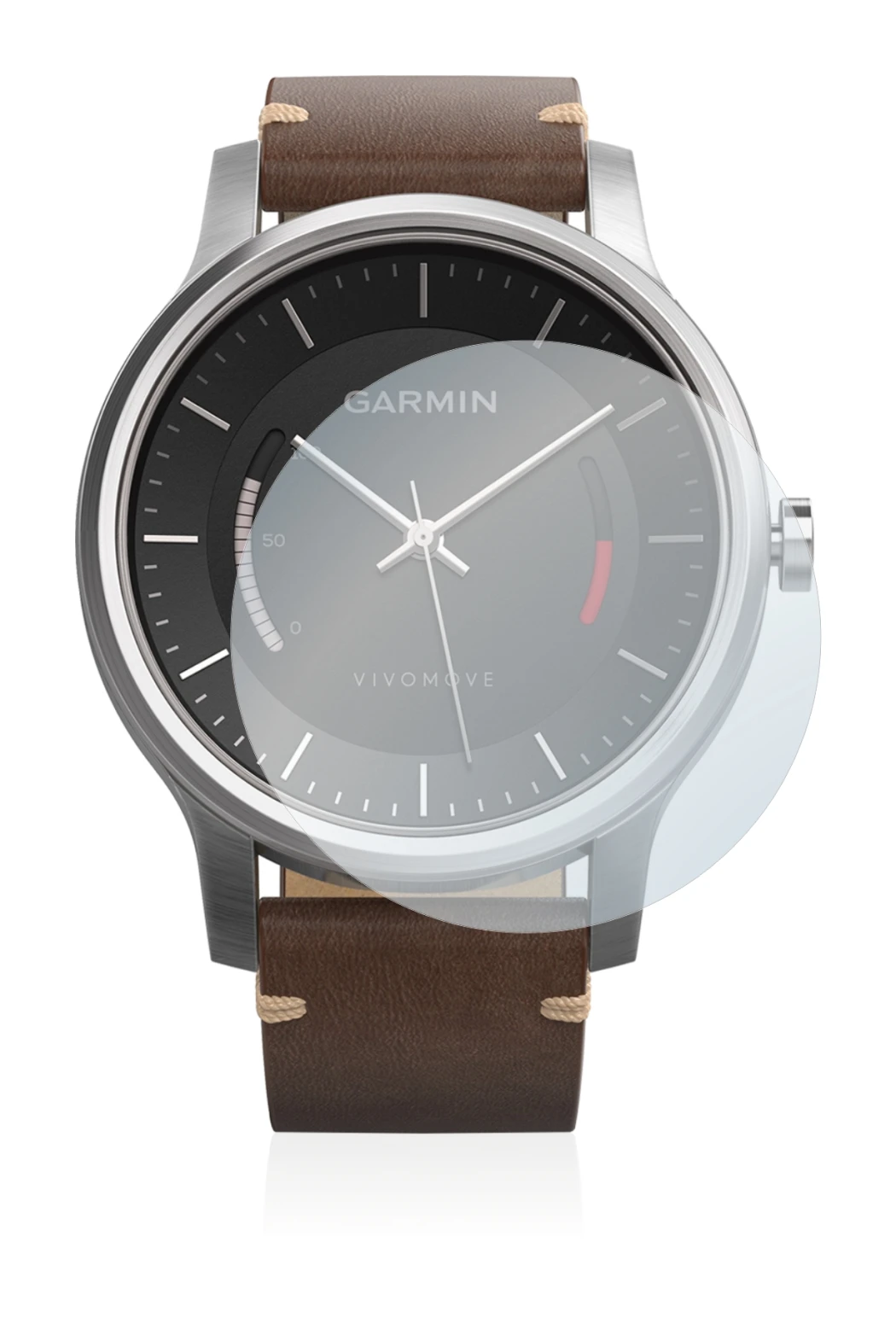 Imagen del dispositivo Garmin vivomove con una amplia variedad de protectores de pantalla.