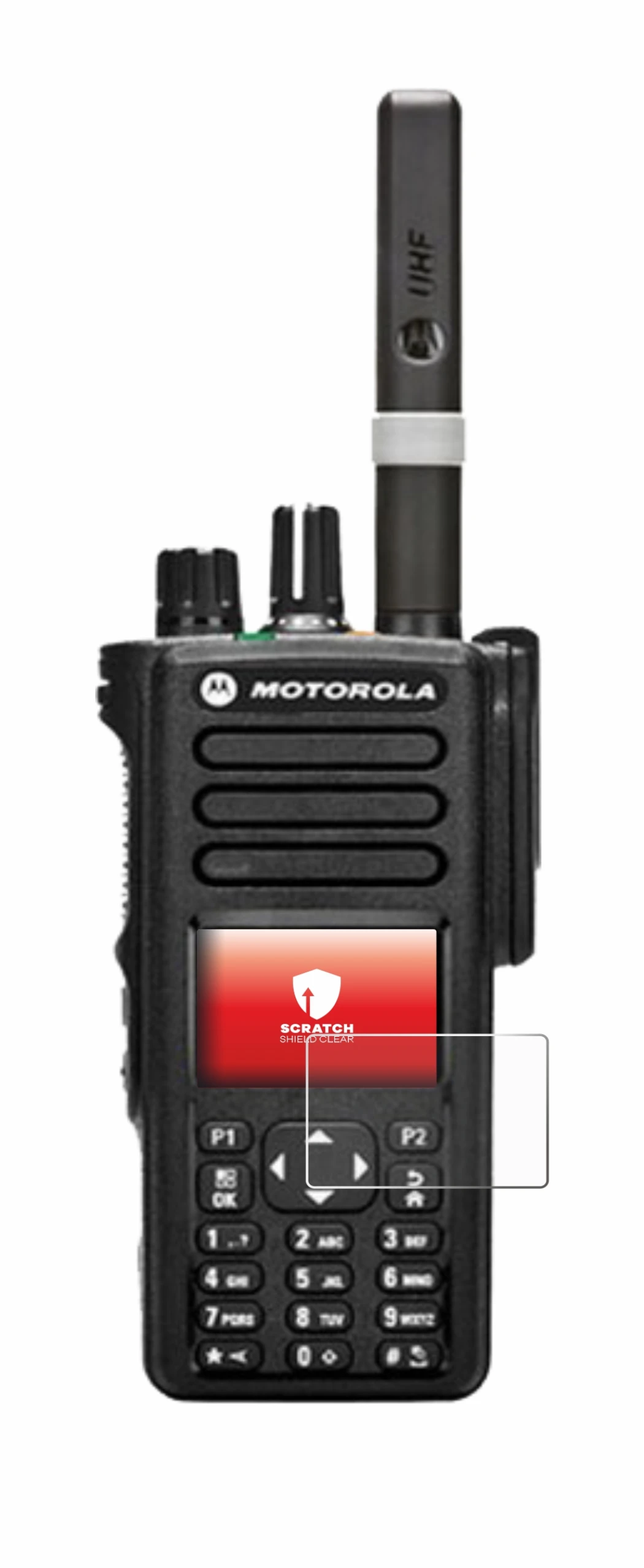 Imagen del dispositivo Motorola DP4800 con una amplia variedad de protectores de pantalla.
