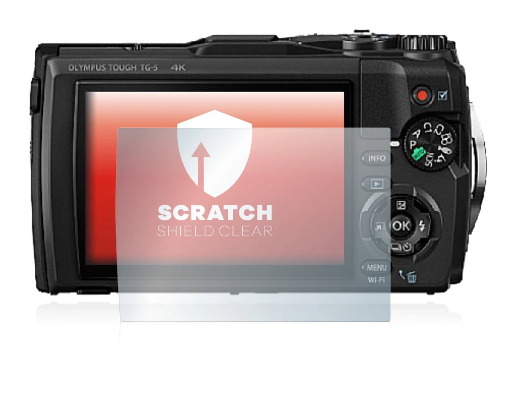 Imagen del dispositivo Olympus Tough TG-5 con una amplia variedad de protectores de pantalla.