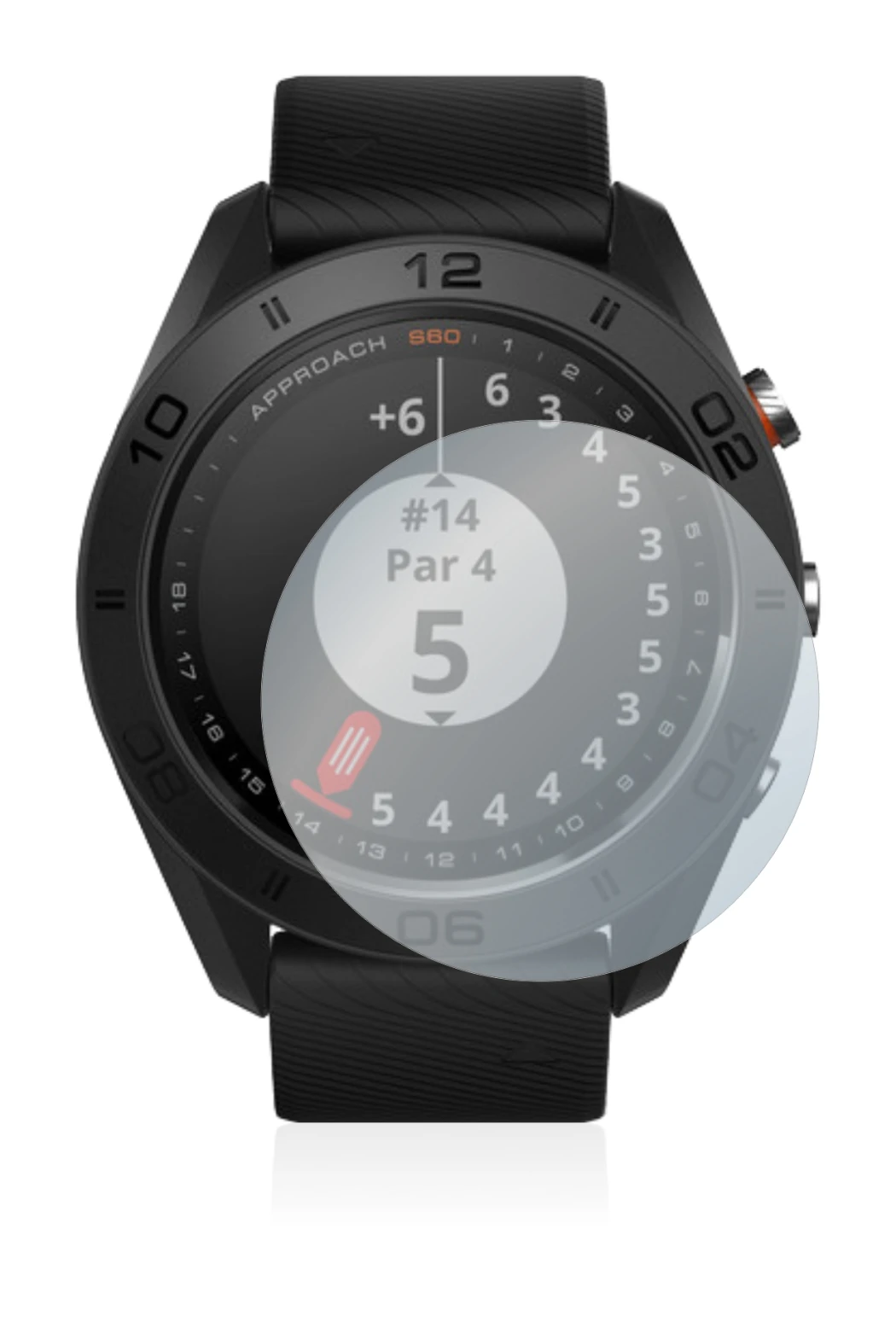 Imagen del dispositivo Garmin Approach S60 con una amplia variedad de protectores de pantalla.