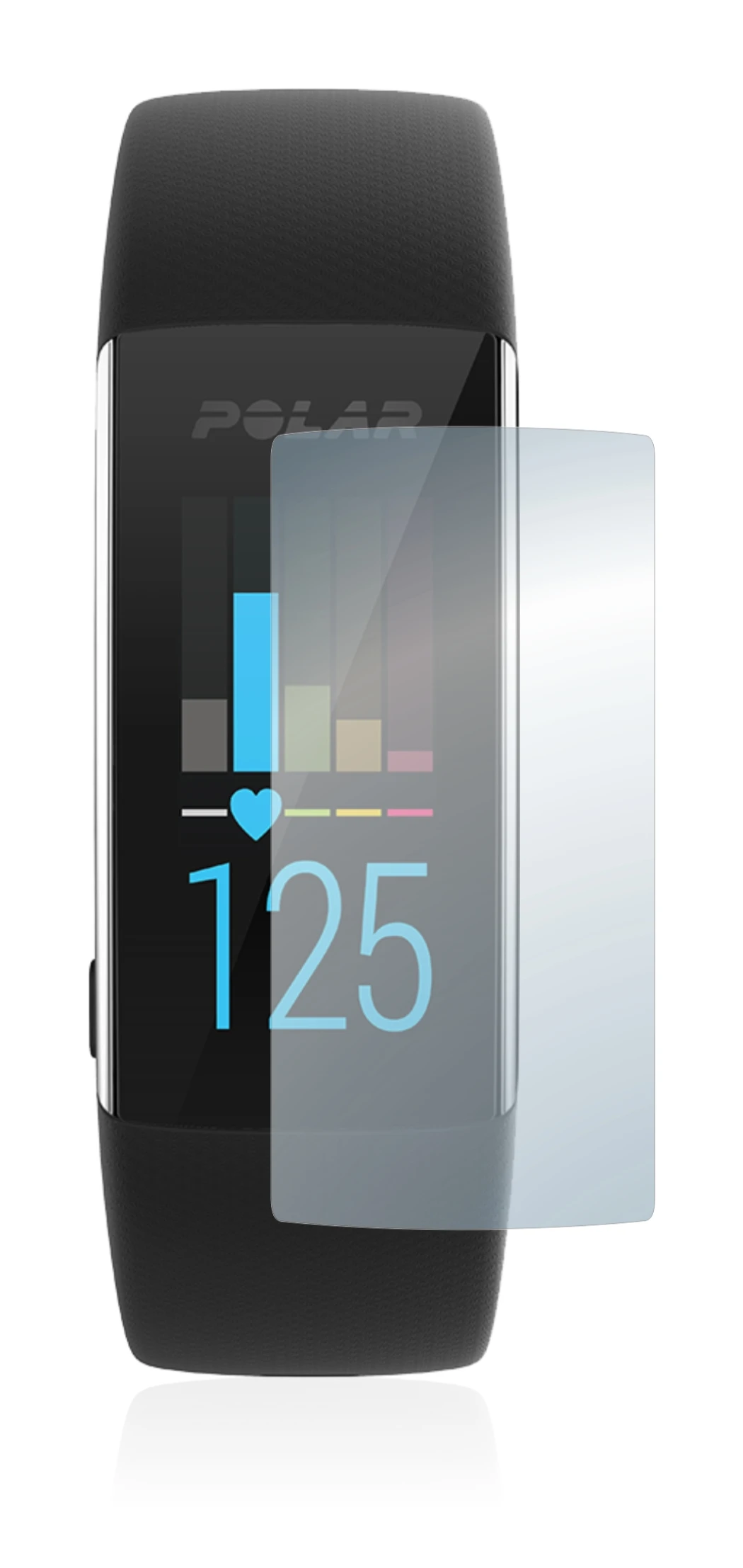 Imagen del dispositivo Polar A370 con una amplia variedad de protectores de pantalla.