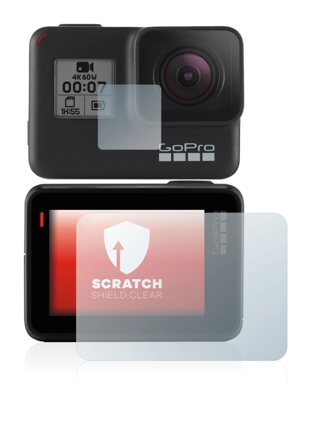 Imagen del dispositivo GoPro Hero 7 Black con una amplia variedad de protectores de pantalla.