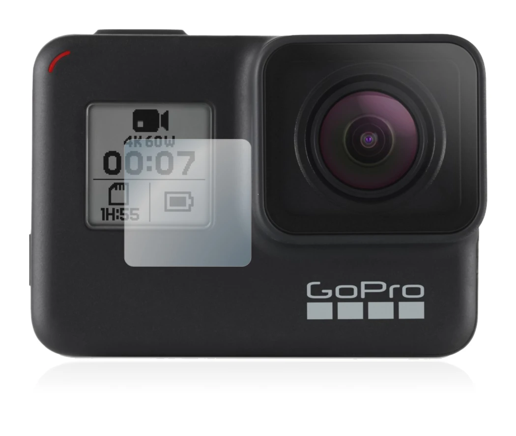 Imagen del dispositivo GoPro Hero 7 Black (Pantalla delantera) con una amplia variedad de protectores de pantalla.
