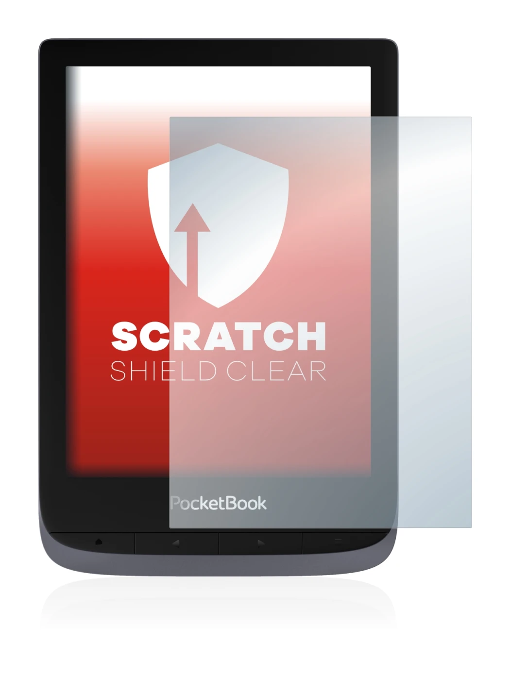 Imagen del dispositivo PocketBook Touch HD 3 con una amplia variedad de protectores de pantalla.