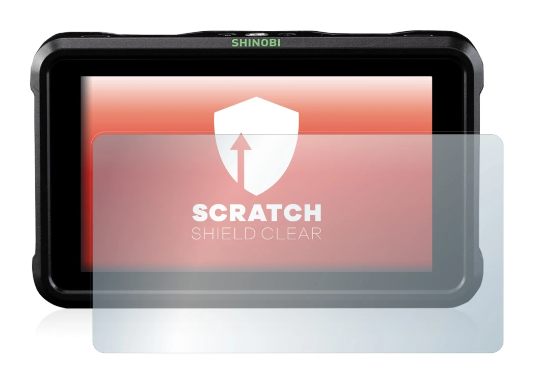 Imagen del dispositivo Atomos Shinobi con una amplia variedad de protectores de pantalla.