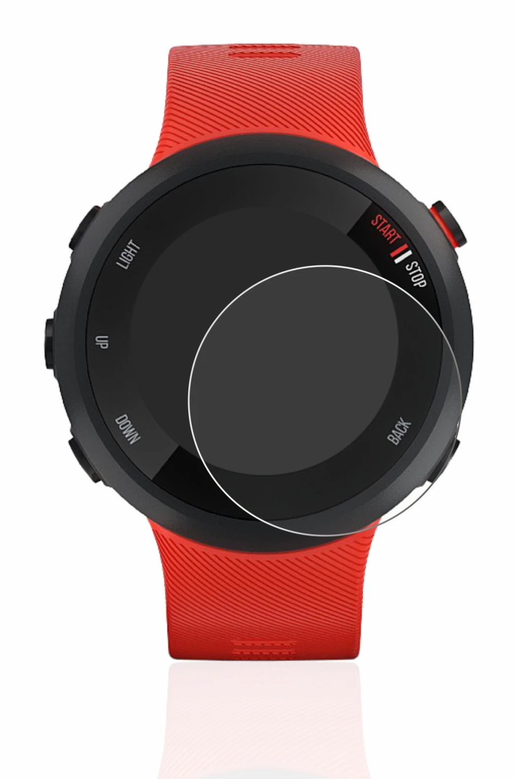 Imagen del dispositivo Garmin Forerunner 45 con una amplia variedad de protectores de pantalla.