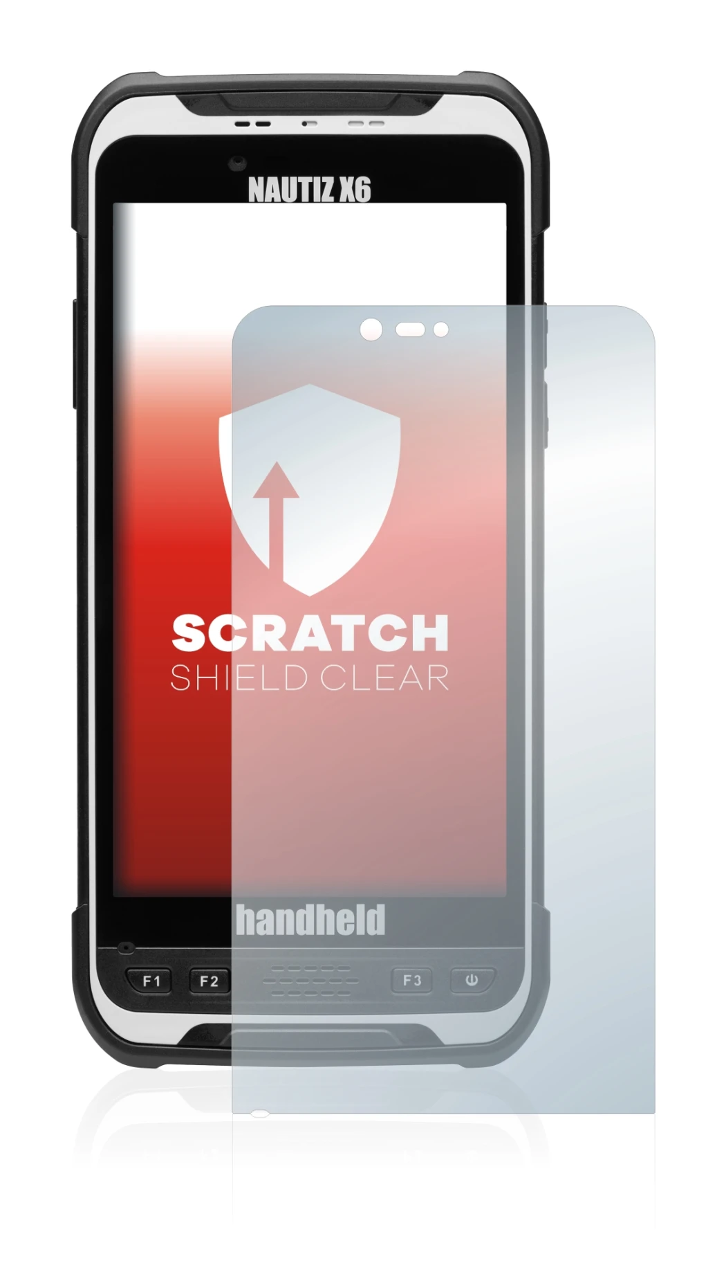Imagen del dispositivo Handheld Nautiz X6 con una amplia variedad de protectores de pantalla.