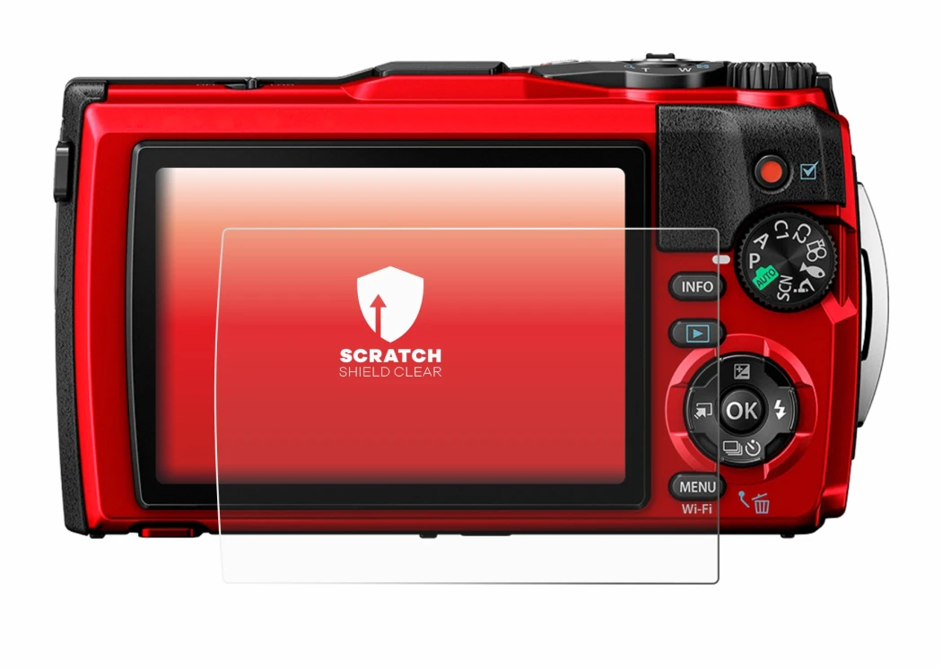 Imagen del dispositivo Olympus OM System Tough TG-6 con una amplia variedad de protectores de pantalla.