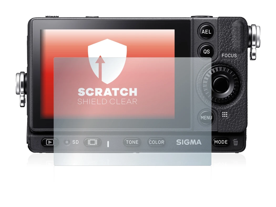 Imagen del dispositivo Sigma FP con una amplia variedad de protectores de pantalla.