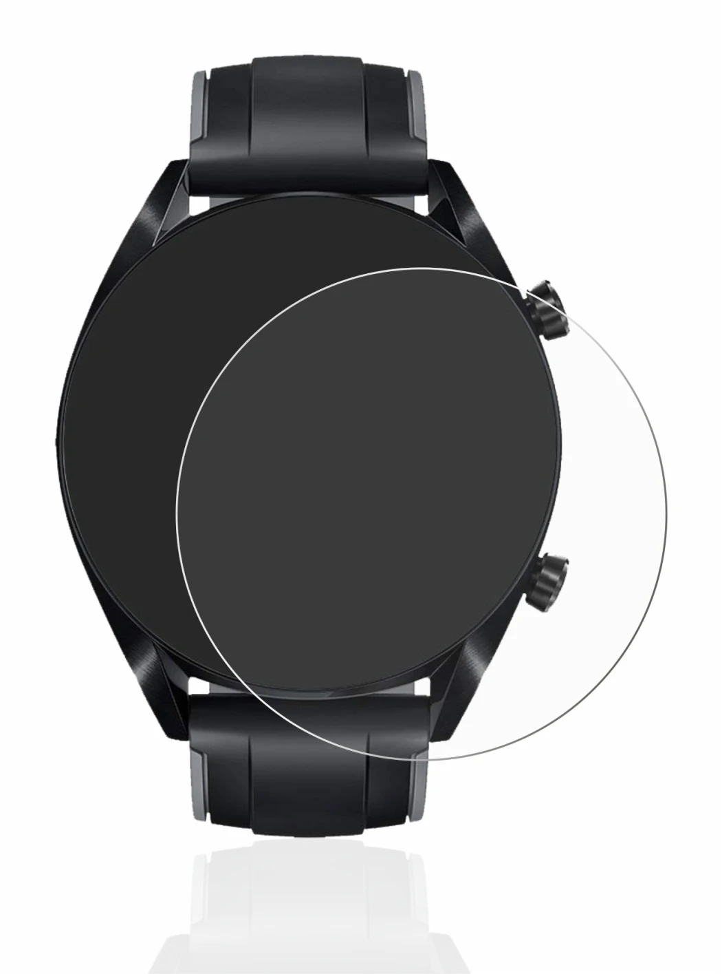 Imagen del dispositivo Huawei Watch GT 2 (46 mm) con una amplia variedad de protectores de pantalla.