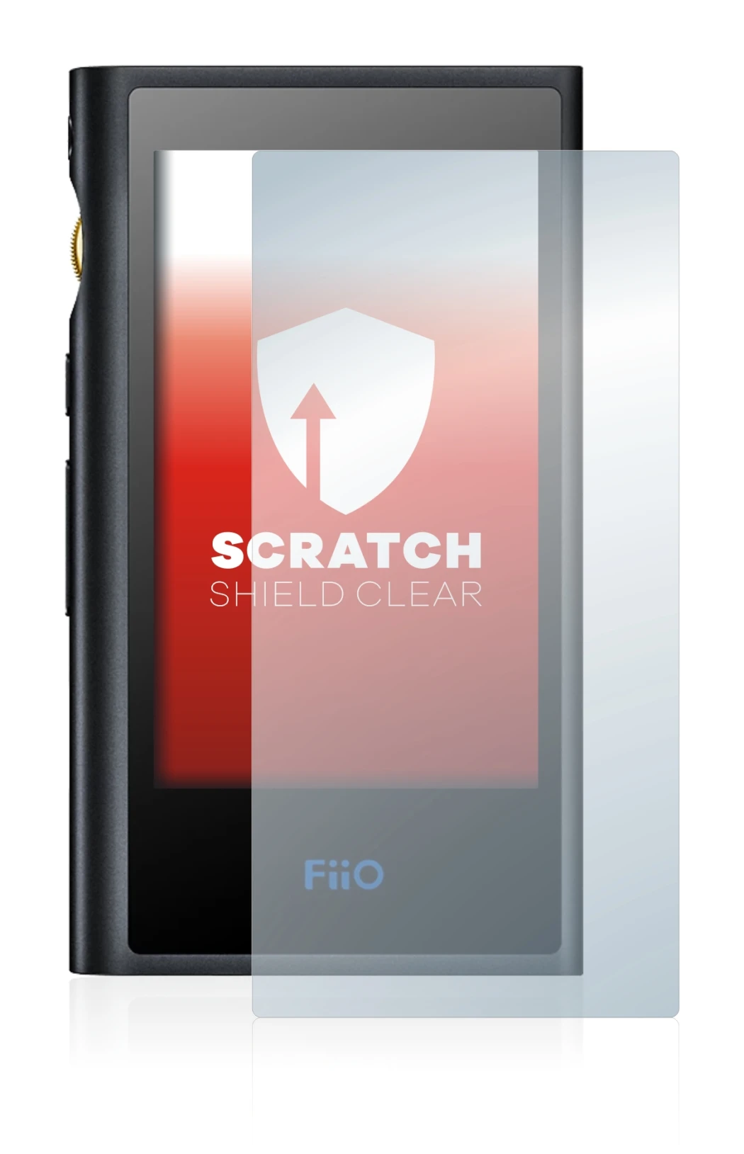 Imagen del dispositivo FiiO M9 con una amplia variedad de protectores de pantalla.