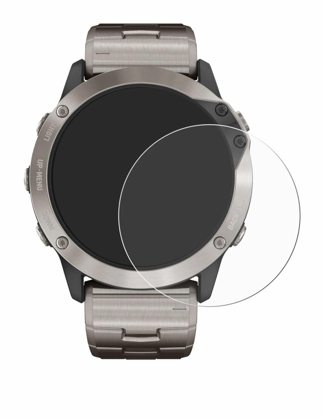 Imagen del dispositivo Garmin quatix 6x Solar con una amplia variedad de protectores de pantalla.