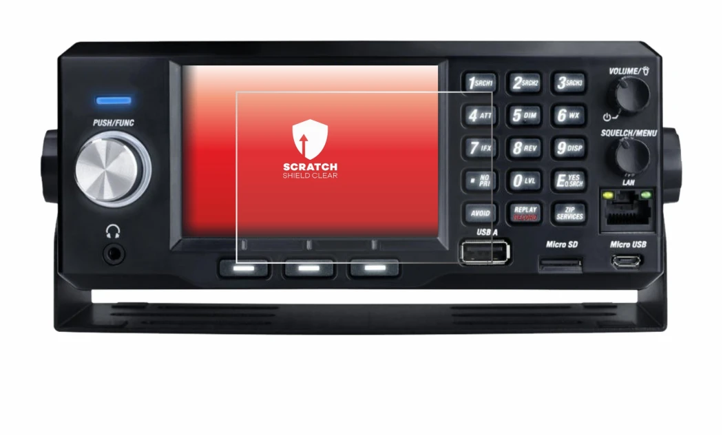 Imagen del dispositivo Uniden SDS200E con una amplia variedad de protectores de pantalla.