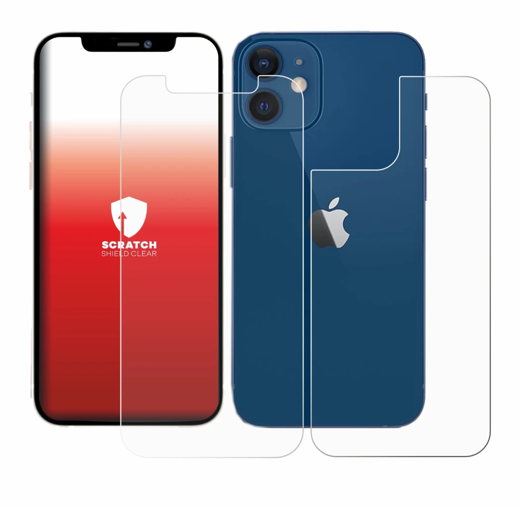 Imagen del dispositivo Apple iPhone 12 (Frontal+Trasero) con una amplia variedad de protectores de pantalla.