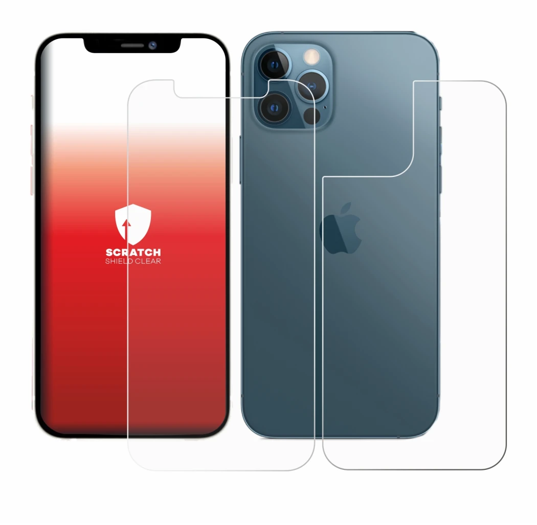 Imagen del dispositivo Apple iPhone 12 Pro (Frontal+Trasero) con una amplia variedad de protectores de pantalla.