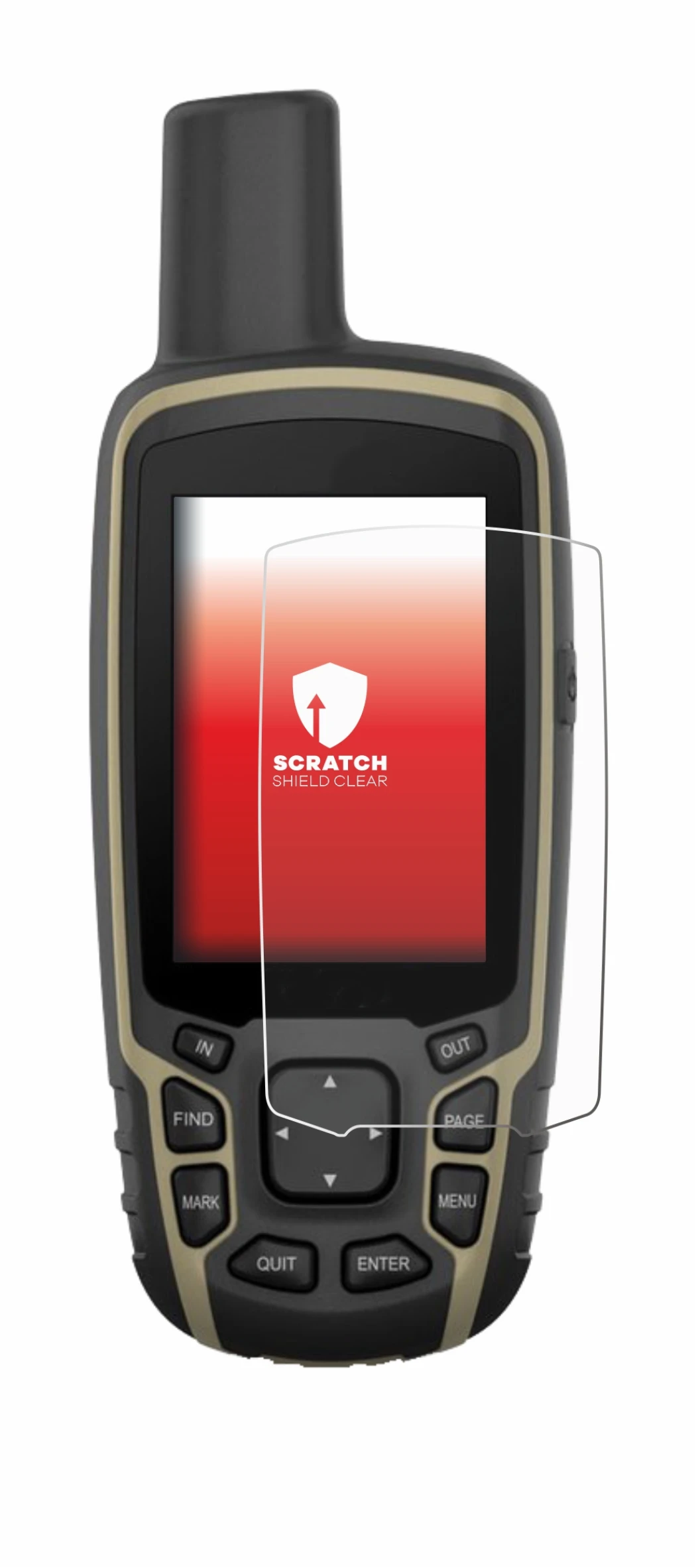 Imagen del dispositivo Garmin GPSMAP 65s con una amplia variedad de protectores de pantalla.