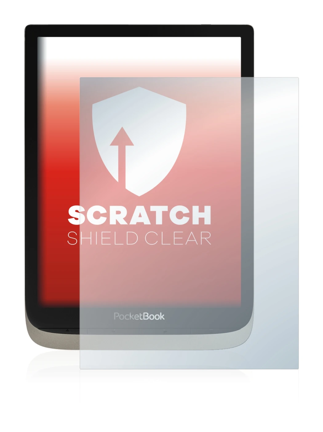 Imagen del dispositivo PocketBook InkPad Color con una amplia variedad de protectores de pantalla.