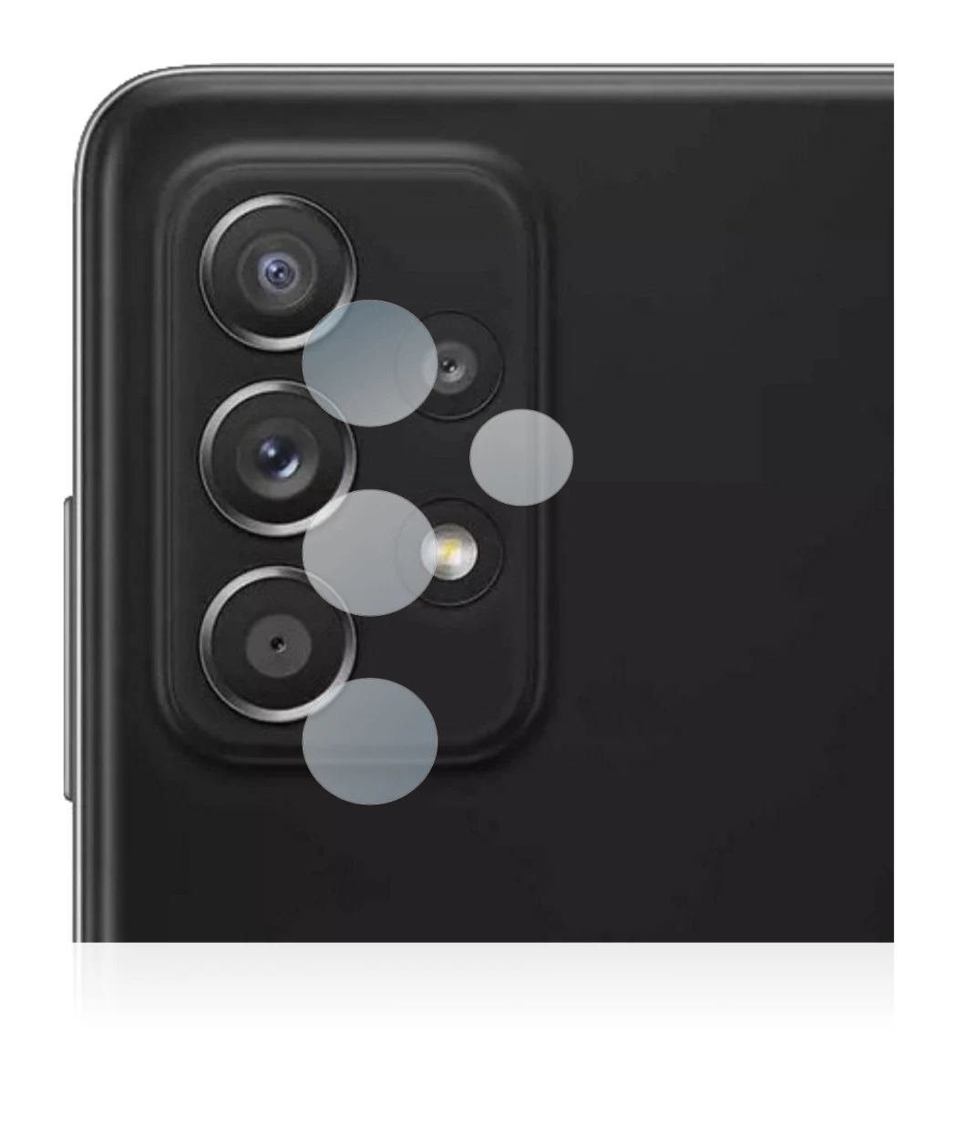 Imagen del dispositivo Samsung Galaxy A52 (SÓLO Cámara) con una amplia variedad de protectores de pantalla.