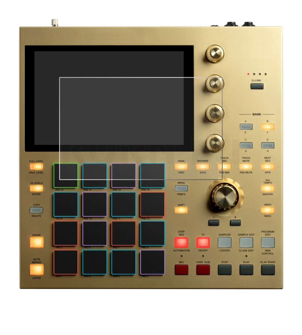 Imagen del dispositivo Akai MPC One con una amplia variedad de protectores de pantalla.