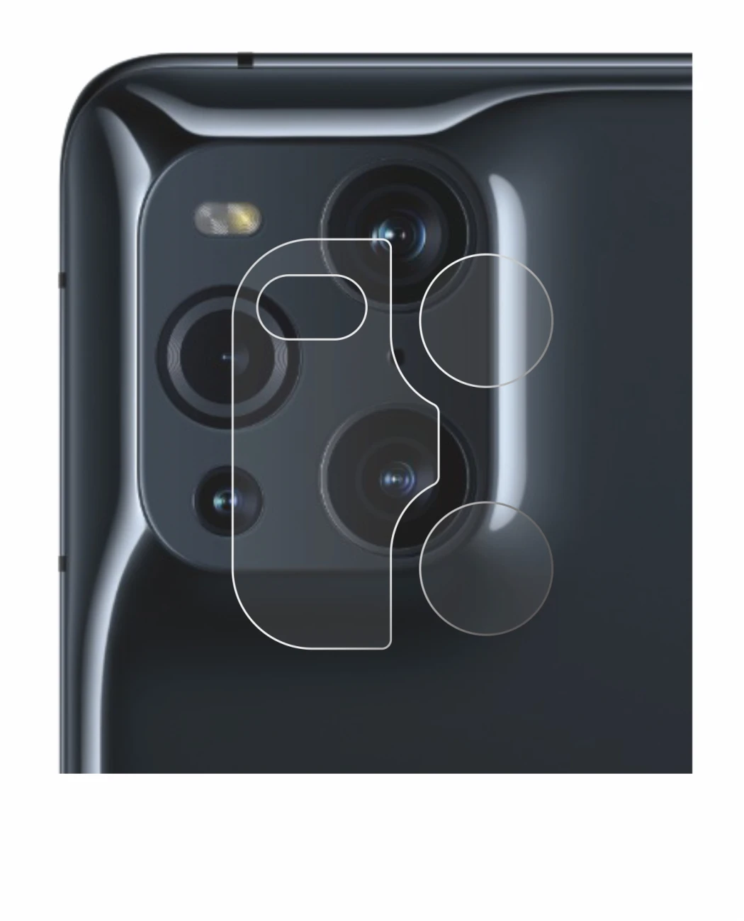 Imagen del dispositivo Oppo Find X3 Pro (SÓLO Cámara) con una amplia variedad de protectores de pantalla.
