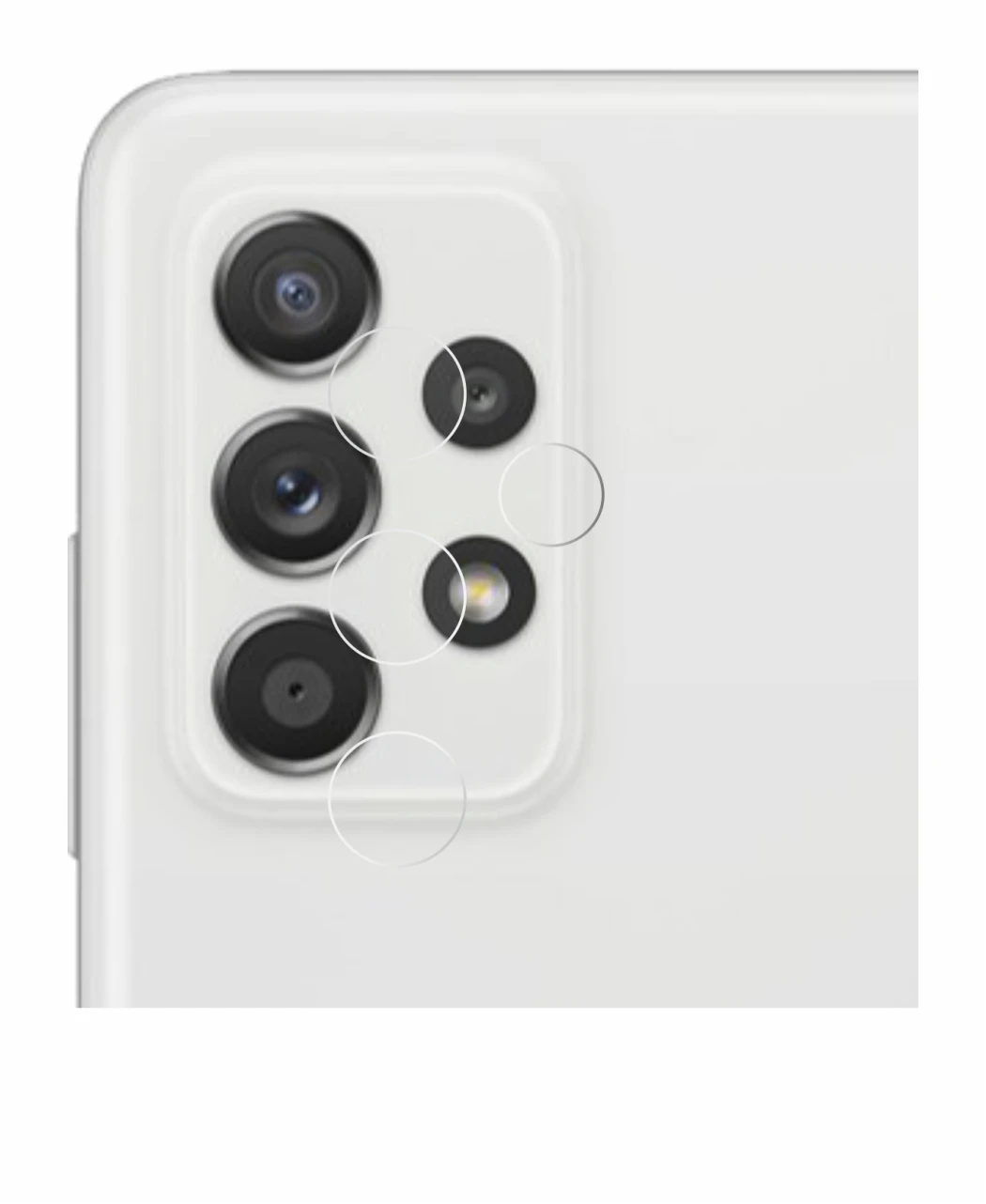 Imagen del dispositivo Samsung Galaxy A52s 5G (SÓLO Cámara) con una amplia variedad de protectores de pantalla.