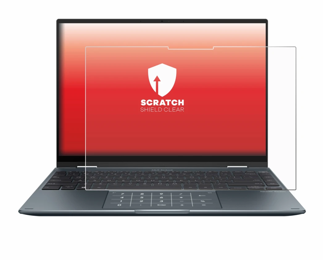 Imagen del dispositivo ASUS ZenBook 14 Flip OLED con una amplia variedad de protectores de pantalla.