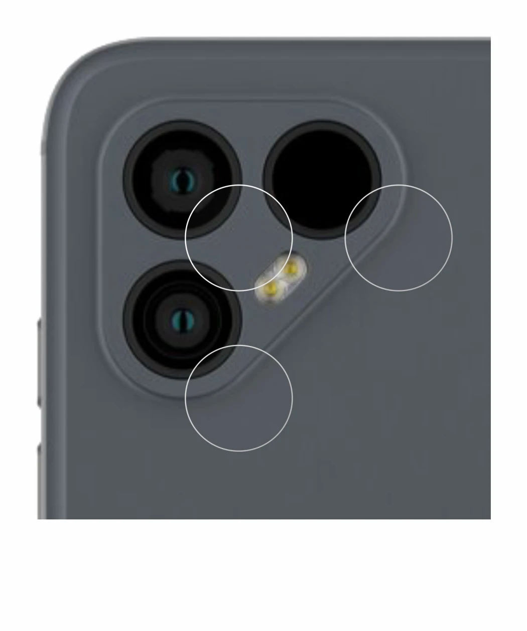 Imagen del dispositivo Fairphone 4 (SÓLO Cámara) con una amplia variedad de protectores de pantalla.