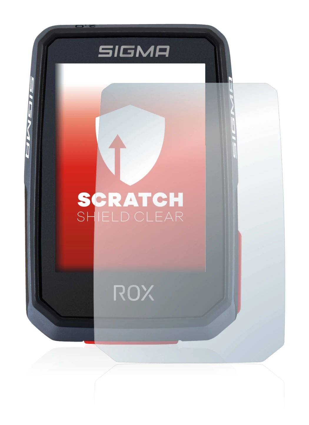 Imagen del dispositivo Sigma ROX 2.0 con una amplia variedad de protectores de pantalla.