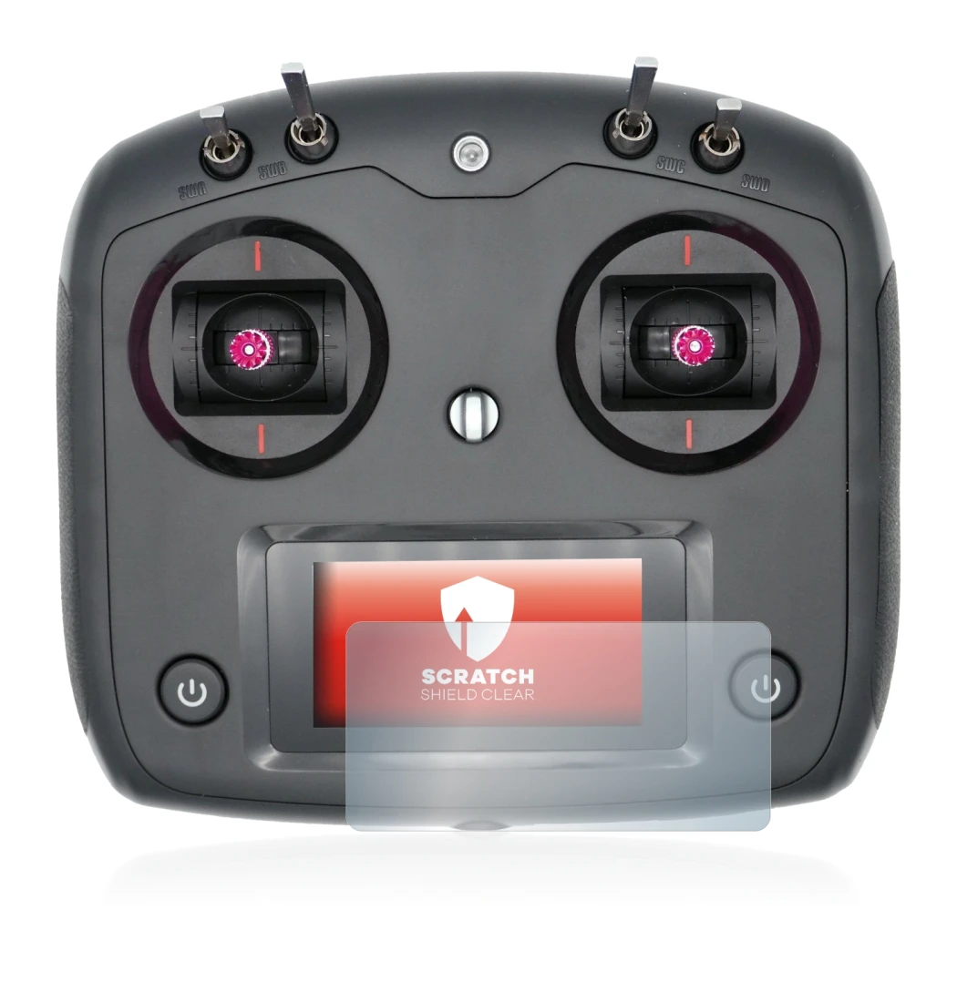 Imagen del dispositivo FlySky FS-i6S con una amplia variedad de protectores de pantalla.