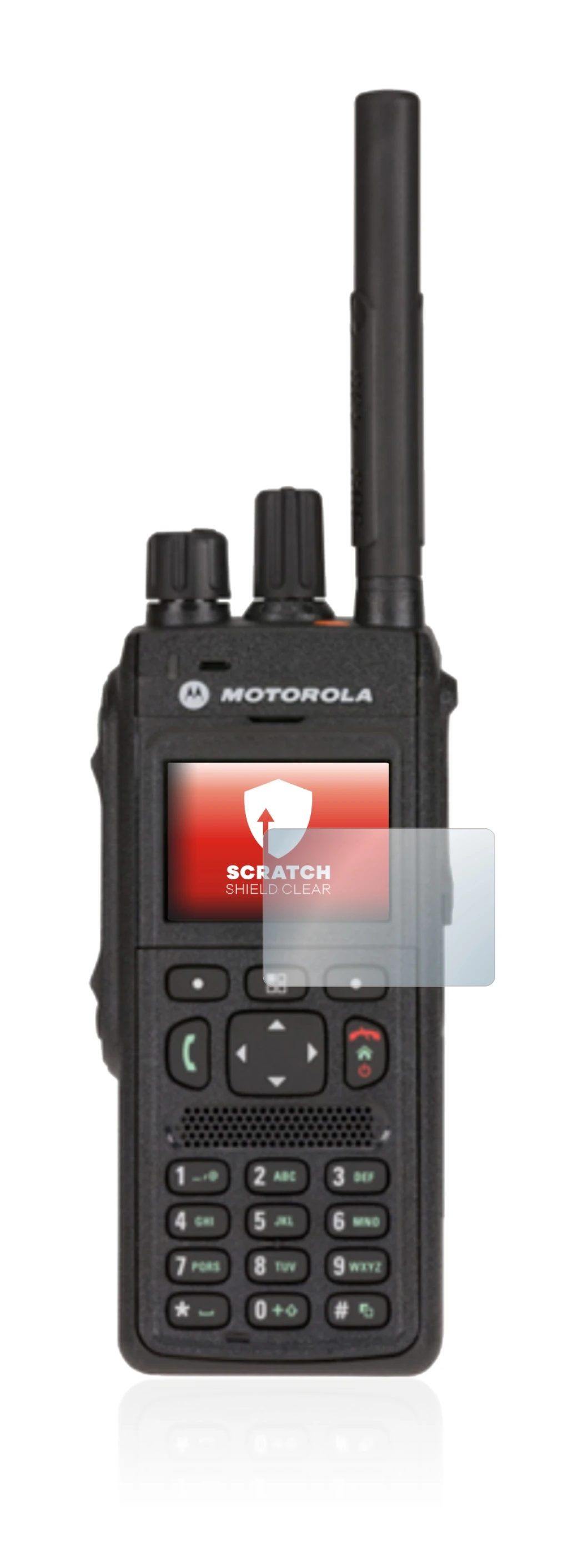 Imagen del dispositivo Motorola MTP3550 con una amplia variedad de protectores de pantalla.