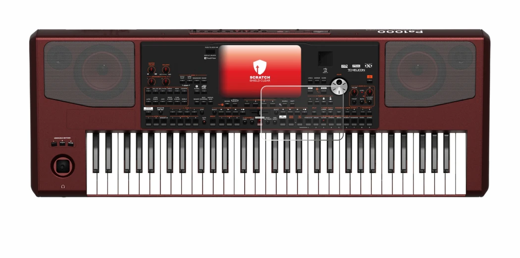 Imagen del dispositivo KORG Pa1000 con una amplia variedad de protectores de pantalla.