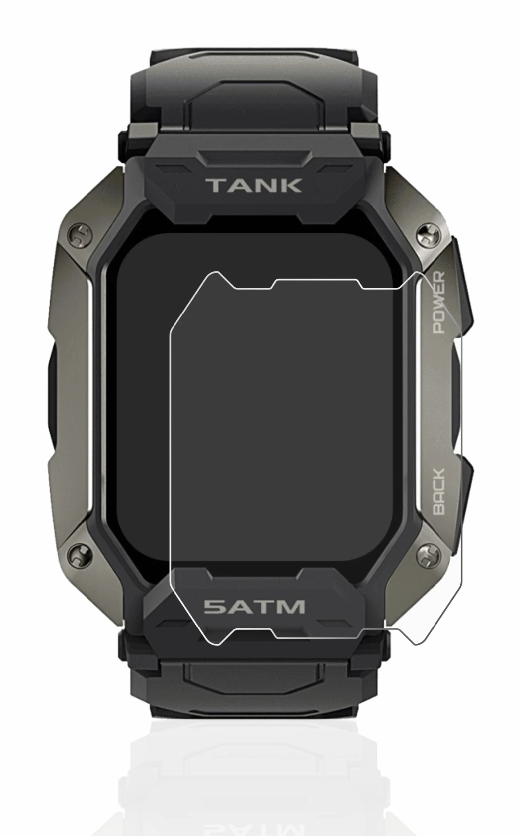 Imagen del dispositivo Kospet Tank M1 con una amplia variedad de protectores de pantalla.