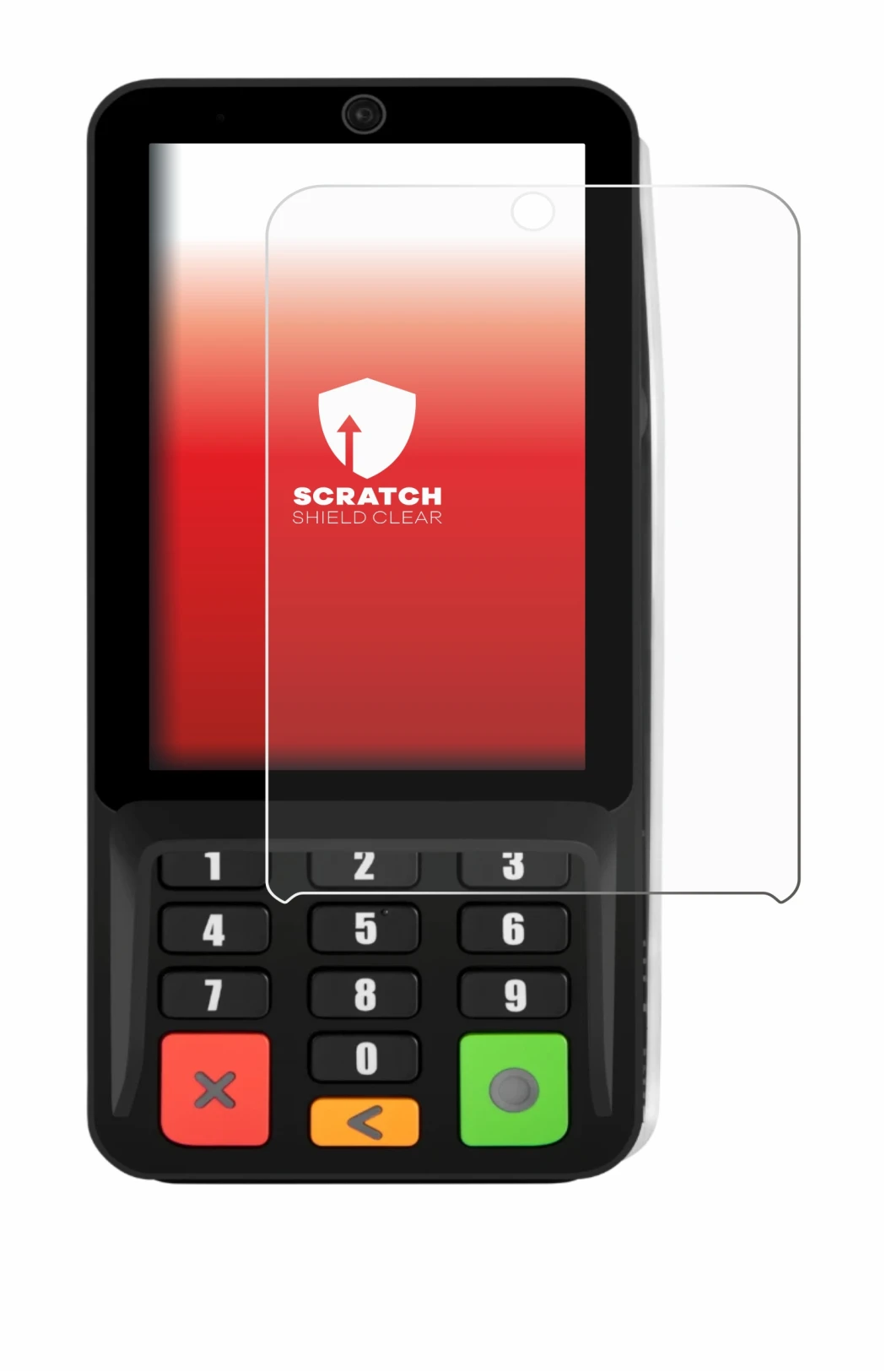 Imagen del dispositivo Pax A35 con una amplia variedad de protectores de pantalla.