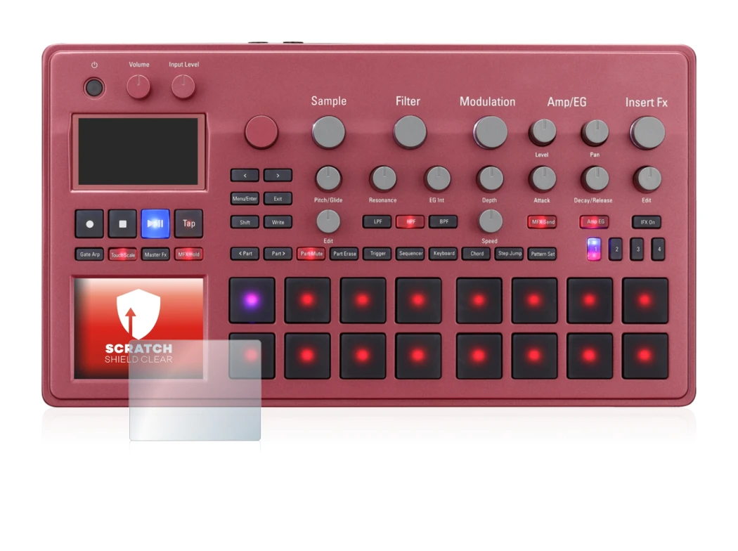 Imagen del dispositivo KORG electribe Sampler con una amplia variedad de protectores de pantalla.