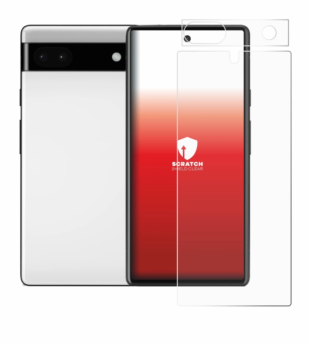 Imagen del dispositivo Google Pixel 6a (Frontal+Cámara) con una amplia variedad de protectores de pantalla.