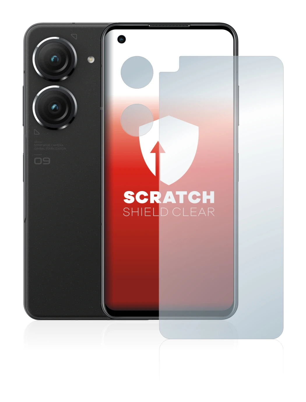 Imagen del dispositivo ASUS ZenFone 9 (Frontal+Cámara) con una amplia variedad de protectores de pantalla.