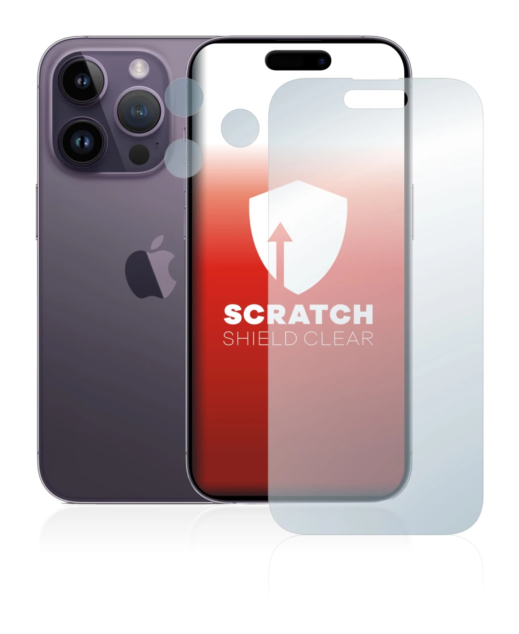 Imagen del dispositivo Apple iPhone 14 Pro (Frontal+Cámara) con una amplia variedad de protectores de pantalla.