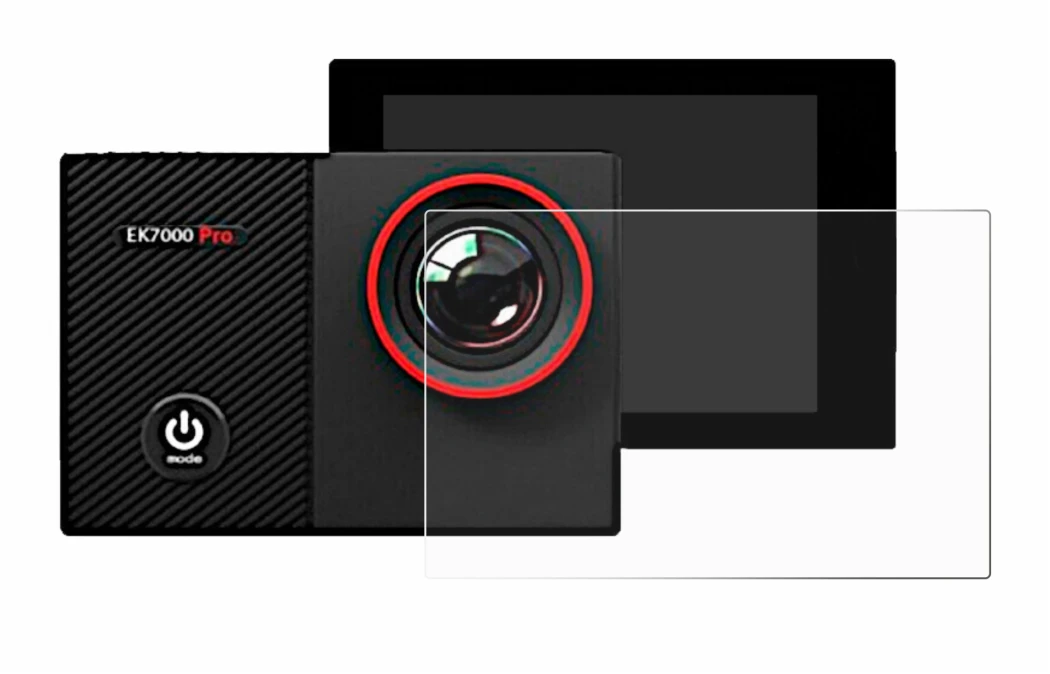 Imagen del dispositivo Akaso EK7000 Pro con una amplia variedad de protectores de pantalla.