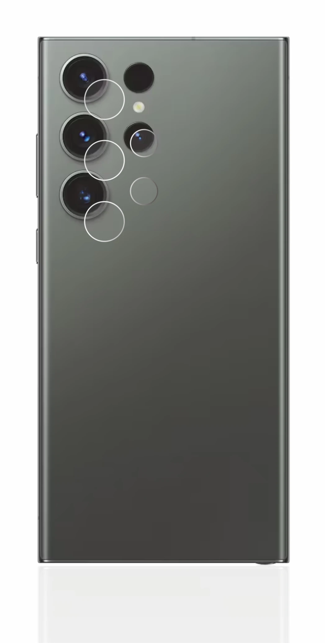 Imagen del dispositivo Samsung Galaxy S23 Ultra (SÓLO Cámara) con una amplia variedad de protectores de pantalla.