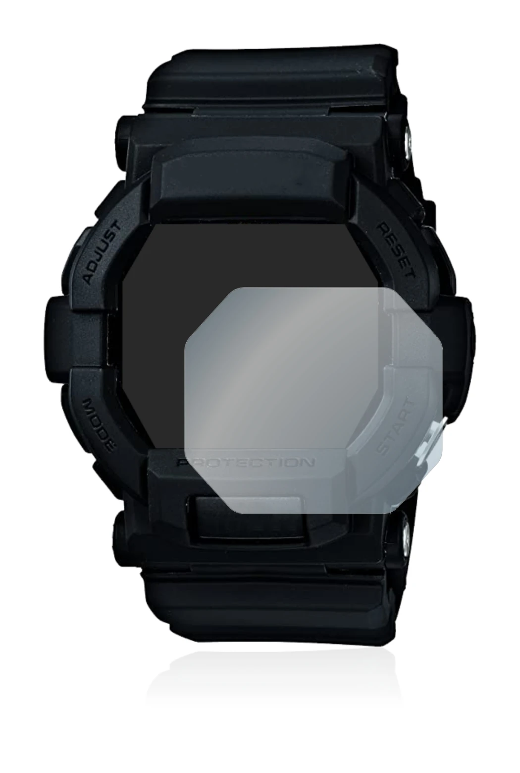 Imagen del dispositivo Casio G-Shock GD350 con una amplia variedad de protectores de pantalla.