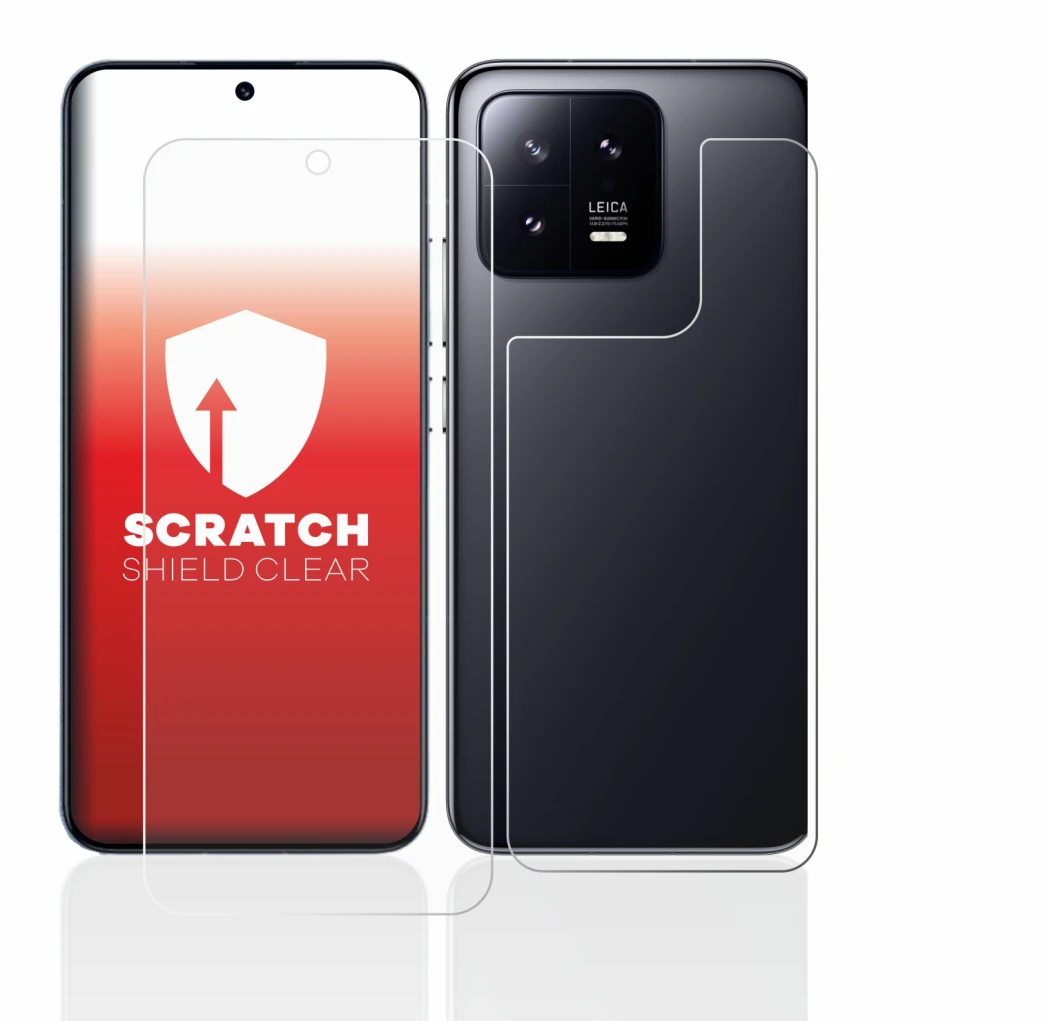 Imagen del dispositivo Xiaomi 13 (Frontal+Trasero) con una amplia variedad de protectores de pantalla.