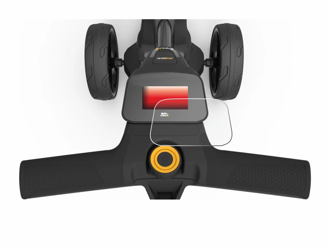 Imagen del dispositivo PowaKaddy FX3 con una amplia variedad de protectores de pantalla.