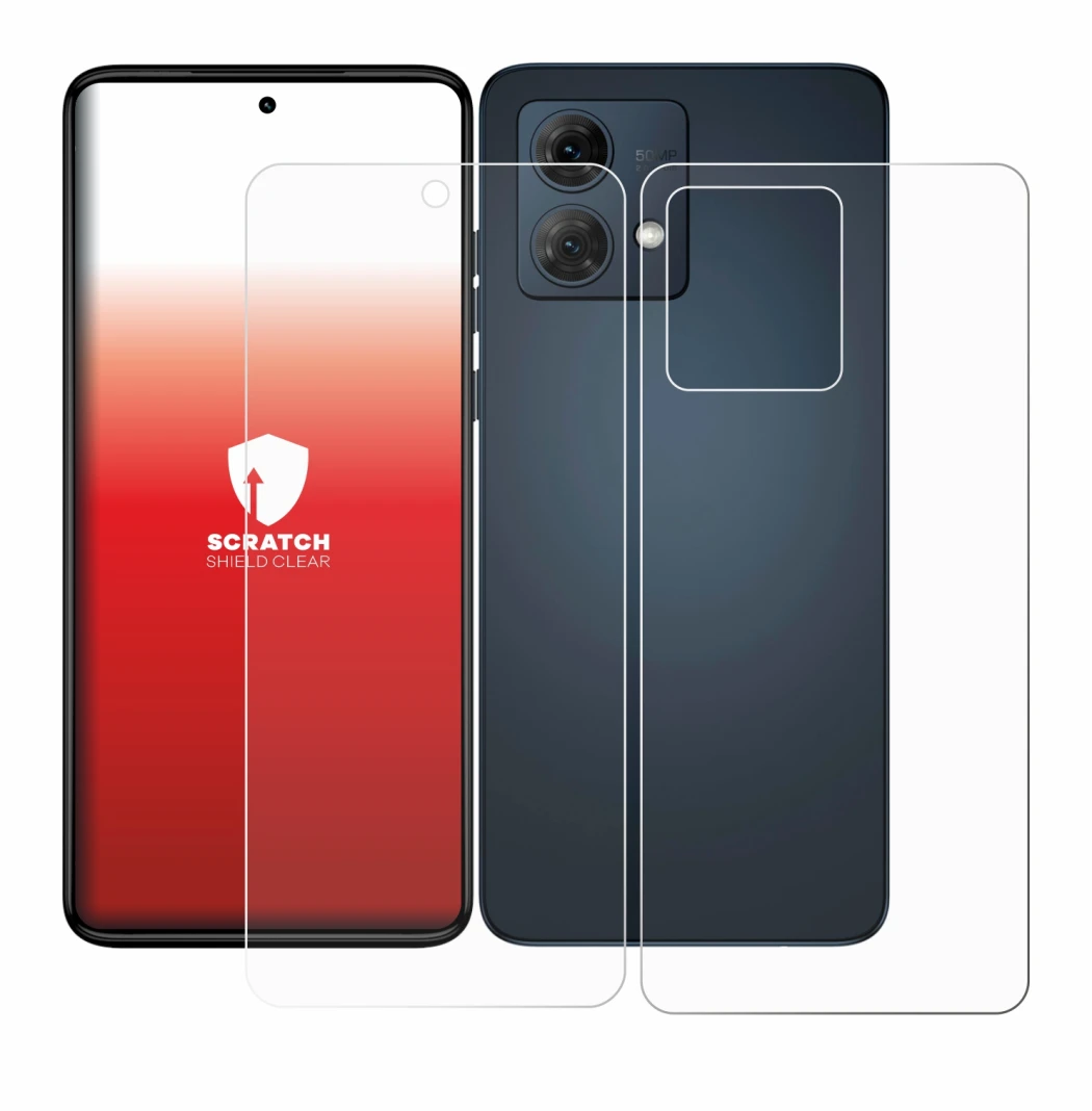 Imagen del dispositivo Motorola Moto G84 (Frontal+Trasero) con una amplia variedad de protectores de pantalla.