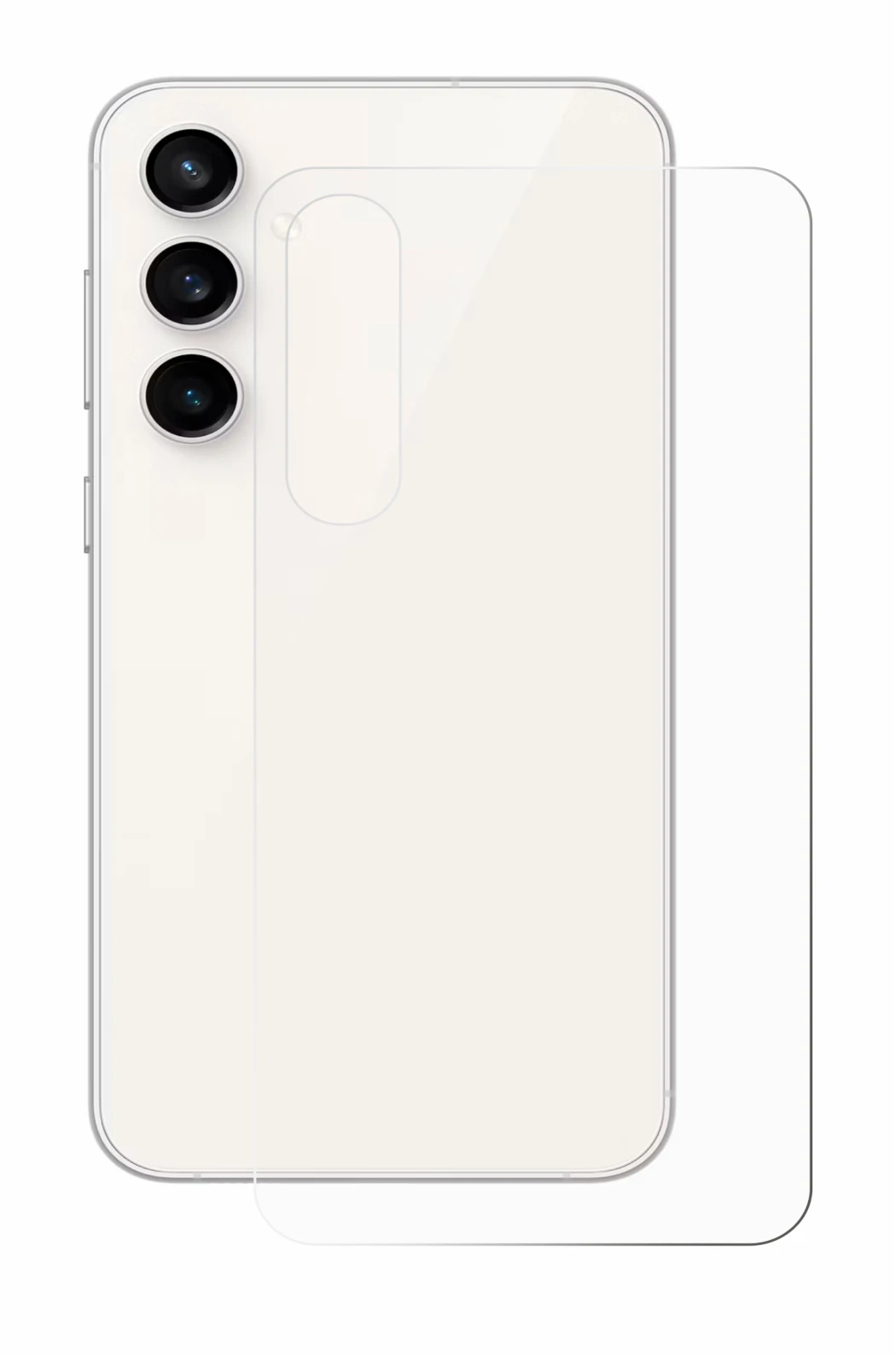 Imagen del dispositivo Samsung Galaxy S23 FE (Trasero) con una amplia variedad de protectores de pantalla.